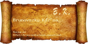 Brunovszky Kósa névjegykártya